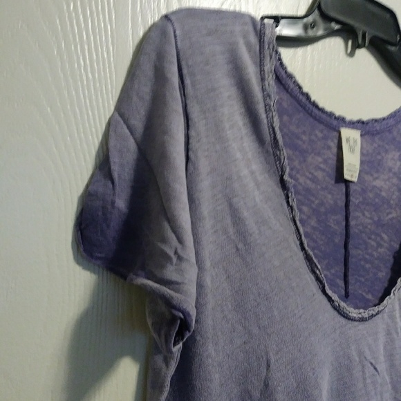 Free People lace trim linen tee - Picture 3 of 8